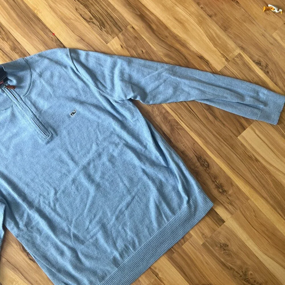 Vineyard Vines Men's Quarter Zip Blue, Size M
